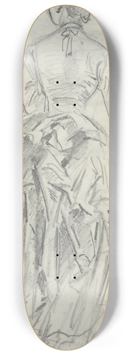 Anton Burger - Rckansicht einer jungen Dame (Thekla Rumpf) 8.25 inch art skate deck