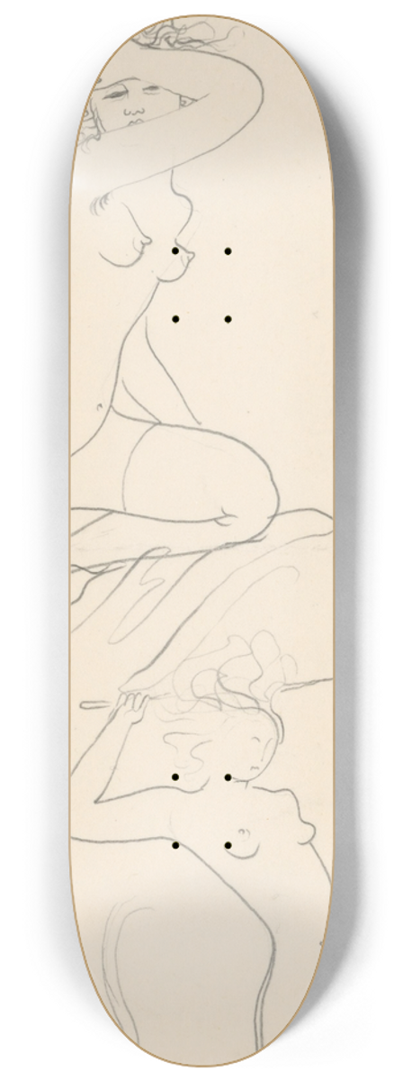 Mikul Galanda - Two Female Nudes 8.25 inch art skate deck