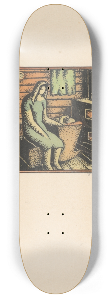 Mikul Galanda - Woman beside Babys Cradle 8.25 inch art skate deck
