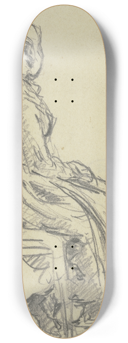 Anton Burger - Sitting peasant girl 8.25 inch art skate deck