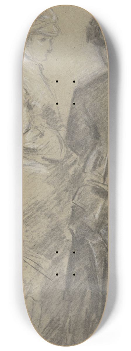 Anton Burger - Two young ladies 8.25 inch art skate deck