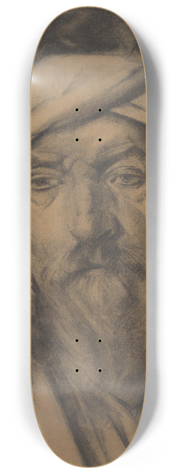 Mina Arndt - Head of an old man 8.25 inch art skate deck