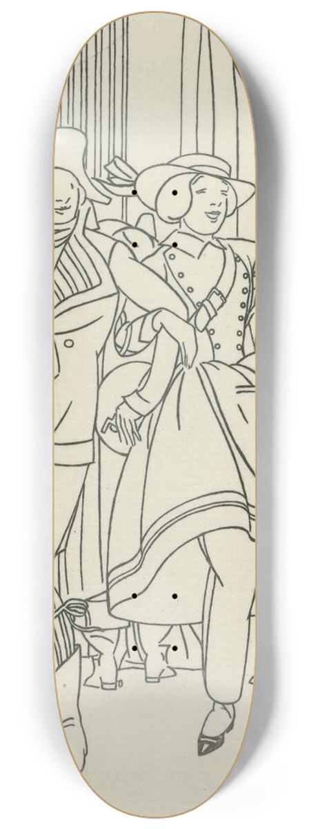 Monogrammist BMB - Journal des Dames et des Modes, Costumes Parisiens, 1914, No. 144 8.25 inch art skate deck