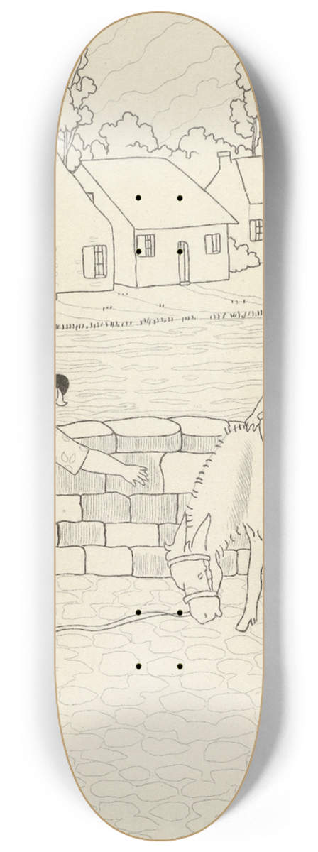 Monogrammist MFN - Robes de toile peinte 8.25 inch art skate deck