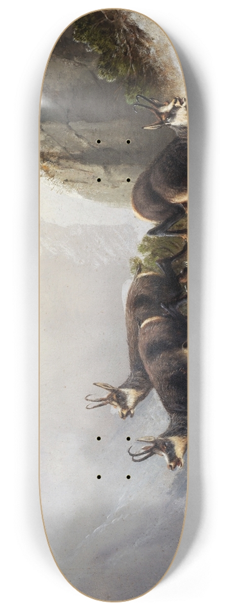 Moritz Mller - Chamois, persecuted by an Eagle 8.25 inch art skate deck