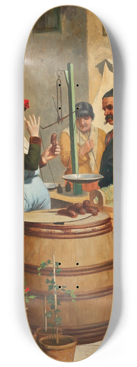 Moritz Stifter - Marktszene in Triest 8.25 inch art skate deck