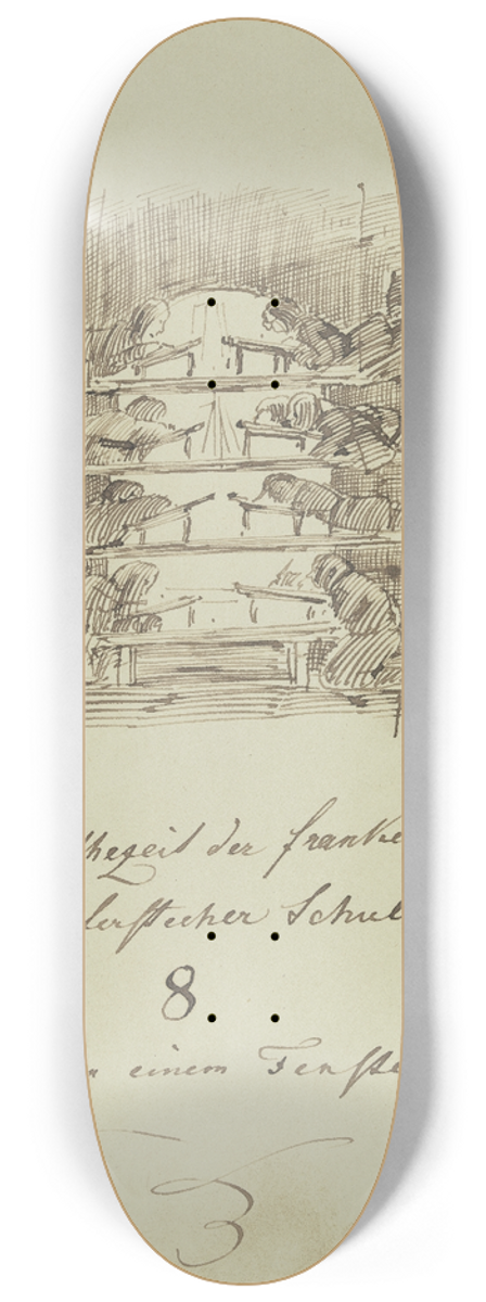 Moritz von Schwind - Acht Zeichenschler an einem Fenster 8.25 inch art skate deck