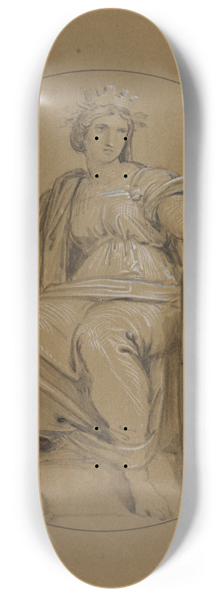 Moritz von Schwind - Allegorie der Stadt Mailand 8.25 inch art skate deck