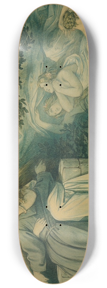 Moritz von Schwind - Die schne Melusine; X. Das Wiederfinden 8.25 inch art skate deck