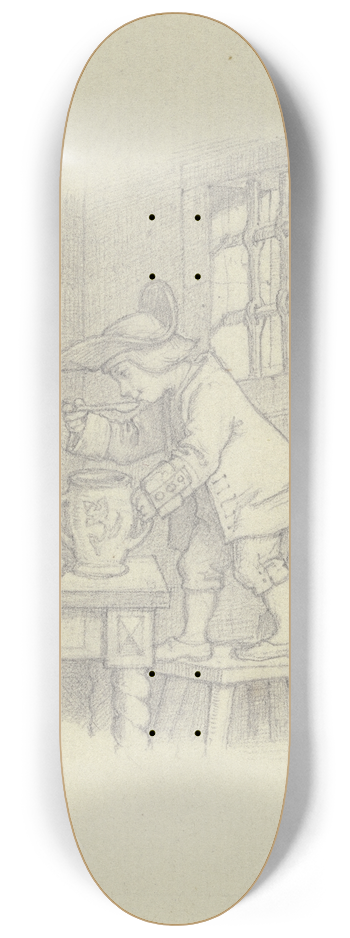Moritz von Schwind - Knabe aus einem Topf naschend (Der Honigdieb) 8.25 inch art skate deck