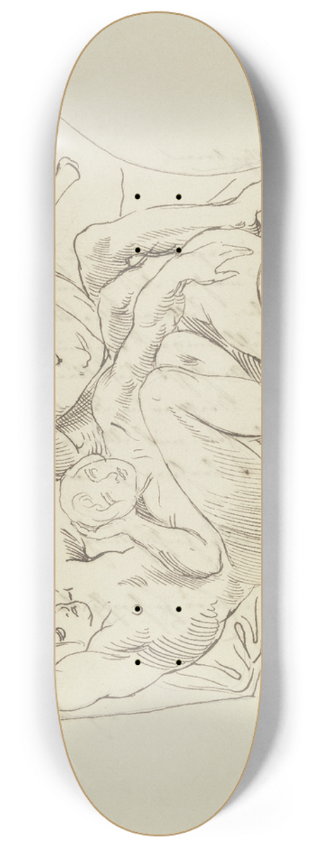 Moritz von Schwind - Kompositionsaufgabe; Drei Figuren in den angegebenen Raum zu bringen, zugleich mit seinen Schlern gelst. 8.25 inch art skate deck