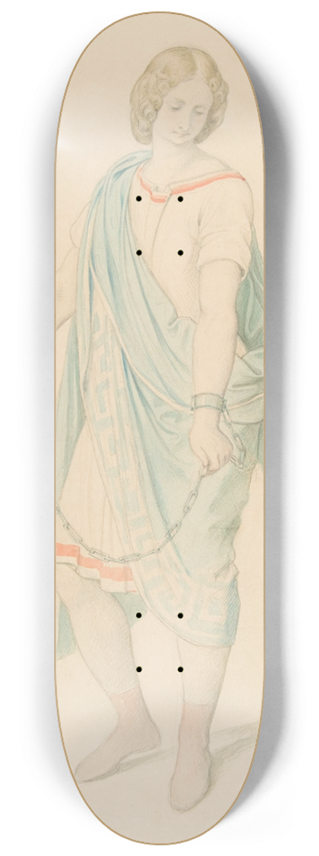 Moritz von Schwind - The soprano Karoline Hetzenecker in the role of Sesto in La Clemenza di Tito by W.A. Mozart 8.25 inch art skate deck