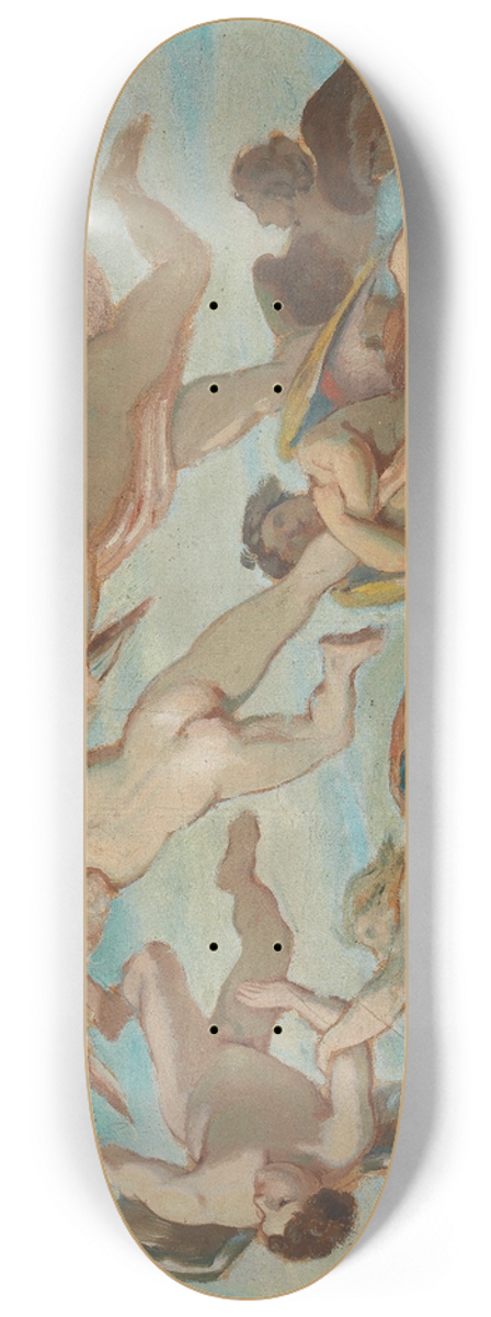 Moritz von Schwind - The Struggle for the Wreath 8.25 inch art skate deck