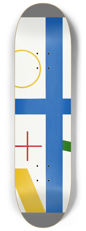 Myriam Thyes - Four spaces with broken crosses 8.25 inch art skate deck