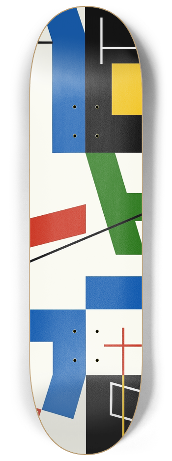 Myriam Thyes - Six spaces with four small crosses 8.25 inch art skate deck