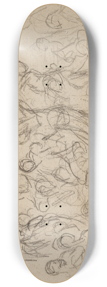Narcisse-Virgile Diaz de La Pea - Composition avec de nombreux personnages 8.25 inch art skate deck