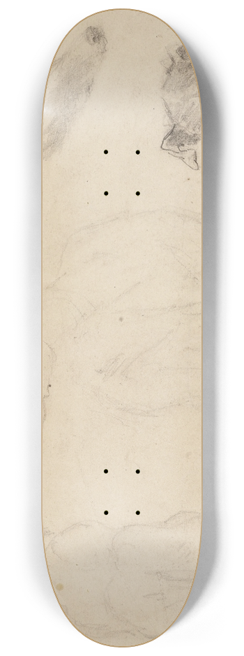 Narcisse-Virgile Diaz de La Pea - Deux esquisses de chiens, et deux croquis de tte de chien 8.25 inch art skate deck