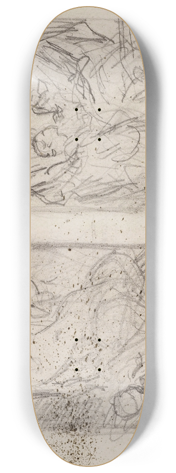 Narcisse-Virgile Diaz de La Pea - Deux esquisses pour des compositions 8.25 inch art skate deck