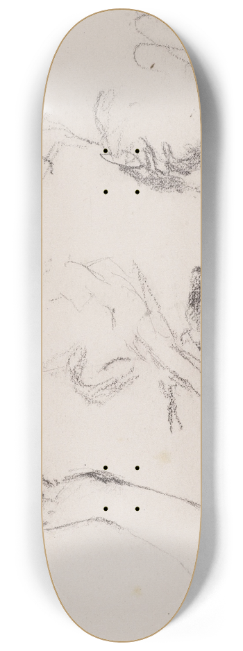 Narcisse-Virgile Diaz de La Pea - Esquisses de bras, mains et personnage 8.25 inch art skate deck