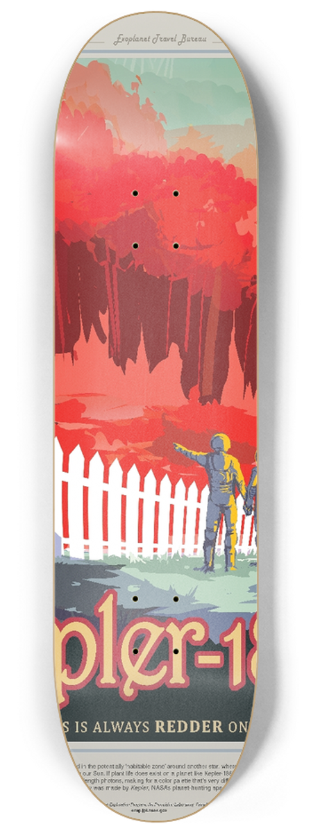 NASA - Kepler186f 8.25 inch art skate deck