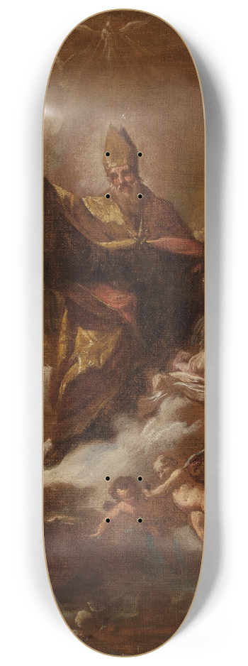 Neapolitan School - The Apotheosis of a Bishop Saint 8.25 inch art skate deck