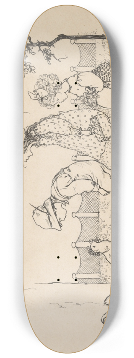 Nelly Spoor - Drie kinderen in een kippenhok 8.25 inch art skate deck