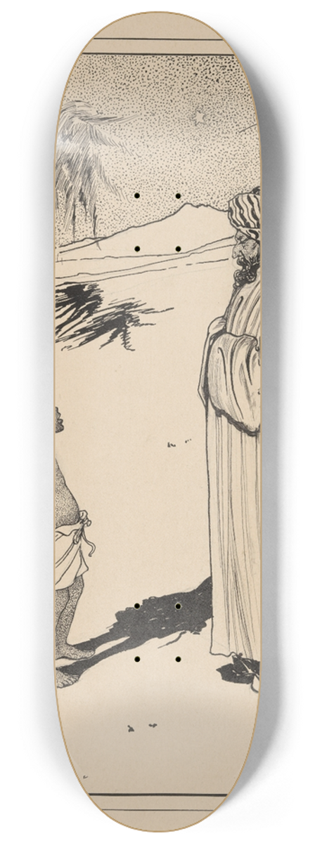 Nelly Spoor - Jongen en man met tulband in een woestijnlandschap 8.25 inch art skate deck