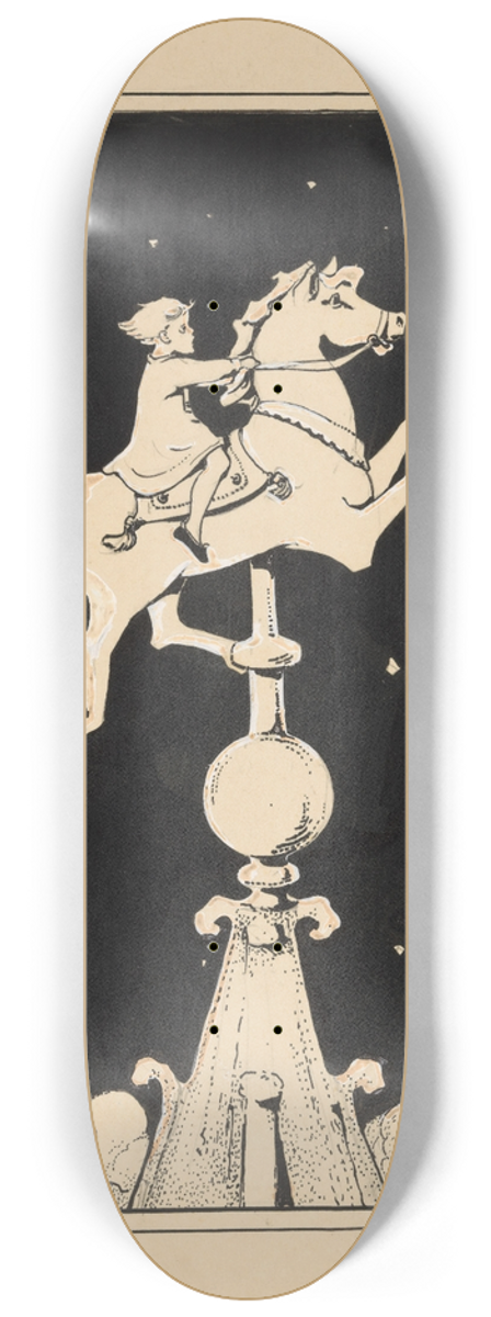 Nelly Spoor - Meisje berijdt een paard op een torenspits 8.25 inch art skate deck