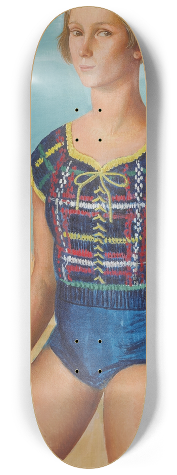 ngel Zrraga - Baigneuse, cte dmeraude (Portrait of Martine Abraham) 8.25 inch art skate deck