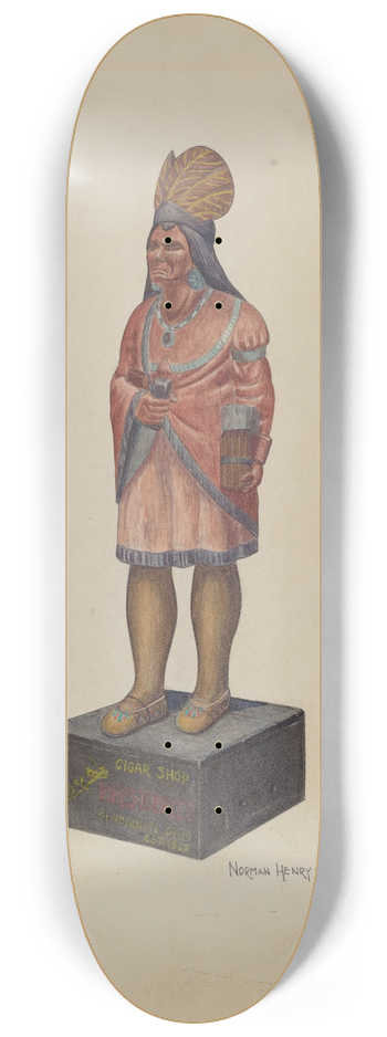 N.H. Yeckley - Cigar Store Indian 8.25 inch art skate deck