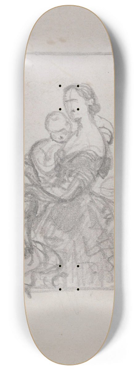 Nicaise De Keyser - Portrait of a Woman and a Child 8.25 inch art skate deck