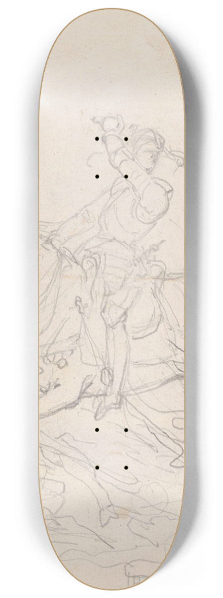 Nicaise De Keyser - Rider in Armour on Horseback 8.25 inch art skate deck