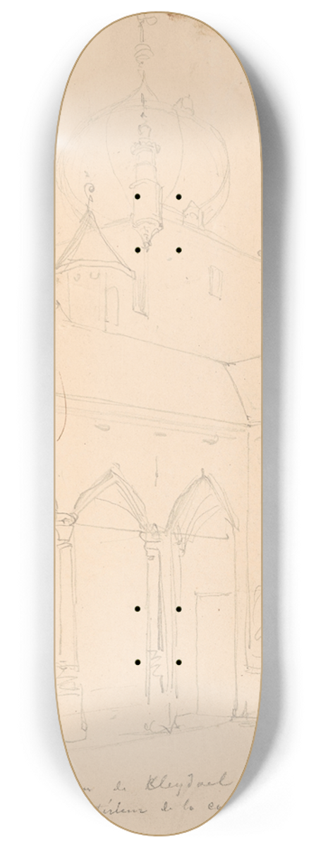 Nicaise De Keyser - The Inner Court of the Castle of Cleydael at Aartselaar 8.25 inch art skate deck