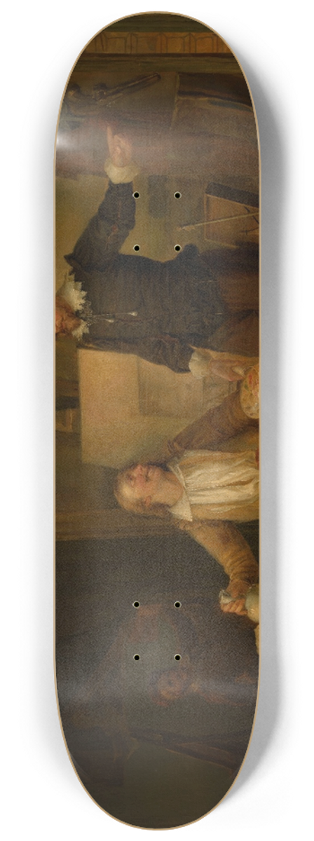 Nicaise De Keyser - The Studio of the Painter Joos van Craesbeeck 8.25 inch art skate deck