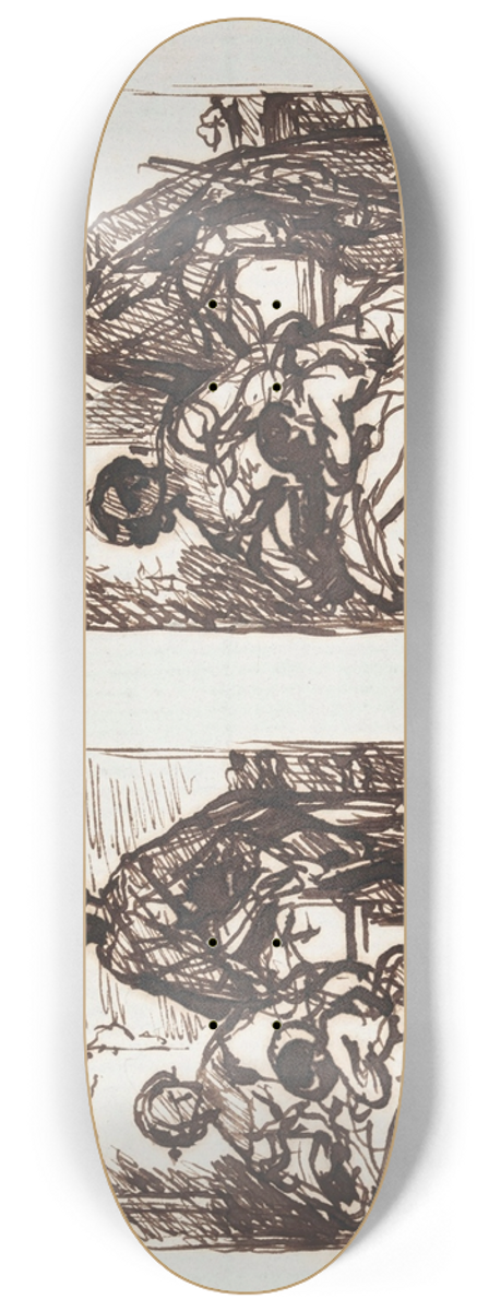 Nicaise De Keyser - Torquato Tasso, Dressed as a Shepard, Visits his Sister Cornelia in Sorrento 8.25 inch art skate deck