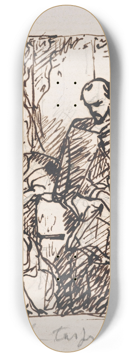 Nicaise De Keyser - Torquato Tasso, Dressed as a Sheperd, Visits his Sister Cornelia in Sorrento 8.25 inch art skate deck