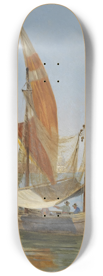 Antonietta Brandeis - Fishing boats in the lagoon, Venice 8.25 inch art skate deck