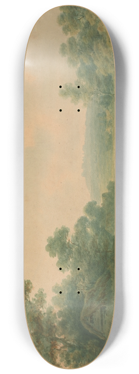 Nicholas Pocock - Landscape with Gypsies 8.25 inch art skate deck