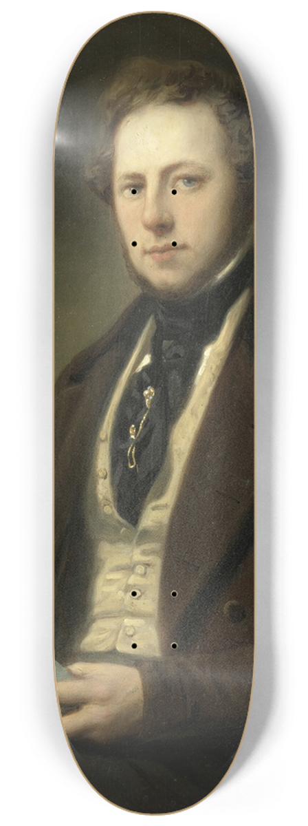 Nicolaas Pieneman - Portrait of a Man, perhaps Petrus Augustus de Genestet (1829-1861) 8.25 inch art skate deck