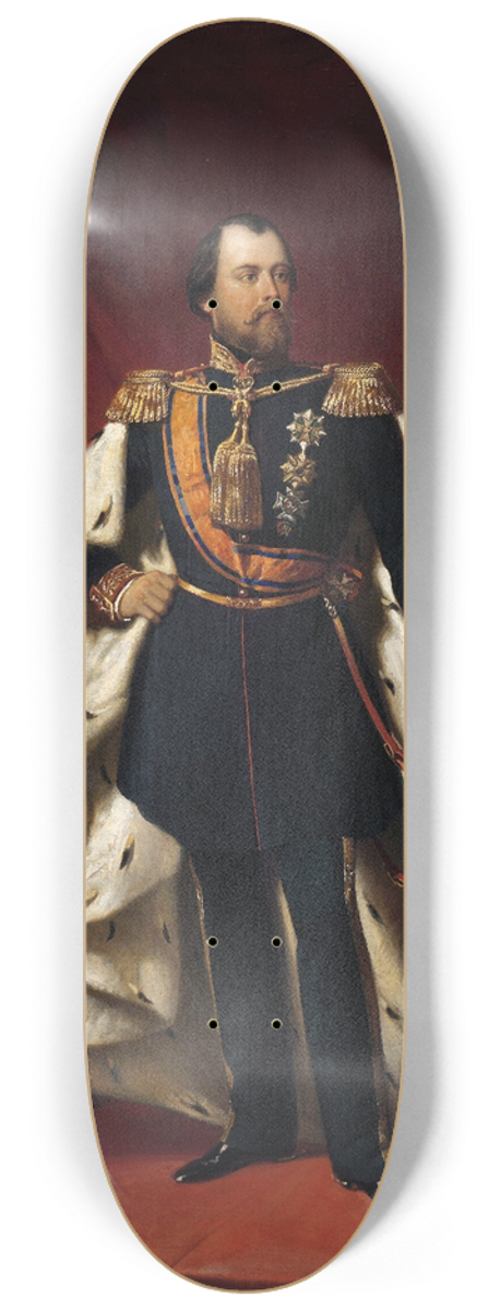 Nicolaas Pieneman - Portrait of William III,King of the Netherlands 8.25 inch art skate deck