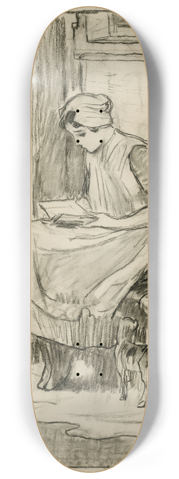 Nicolaas van der Waay - Weesmeisje lezend in een kerkbank 8.25 inch art skate deck