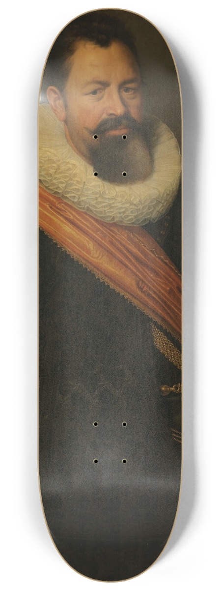 Nicolaes Eliasz. Pickenoy - Portrait of Jochem Hendricksz Swartenhont (1566-1627) 8.25 inch art skate deck