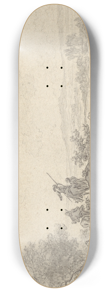 Nicolaes Pietersz. Berchem - Dune Landscape with Shepherds 8.25 inch art skate deck