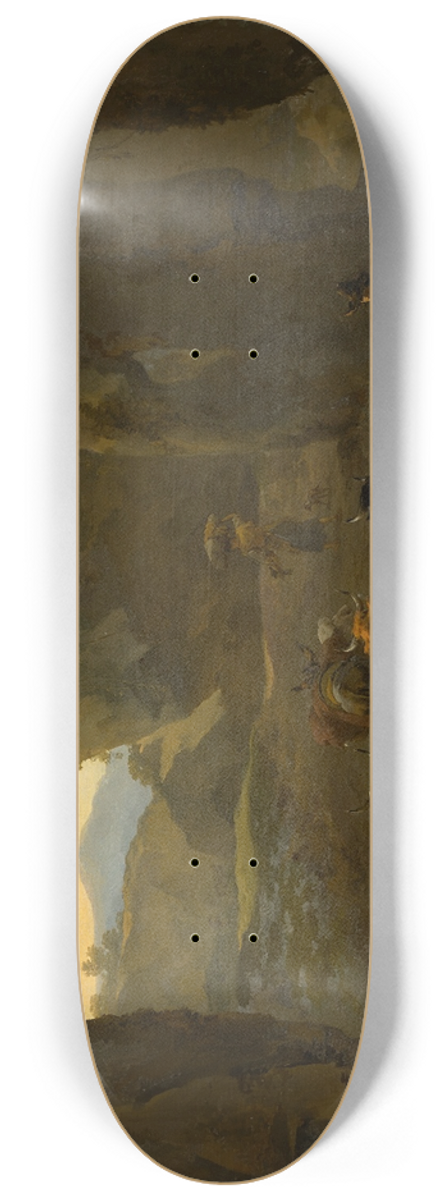 Nicolaes Pietersz. Berchem - Peasants with Cattle in a Cave 8.25 inch art skate deck