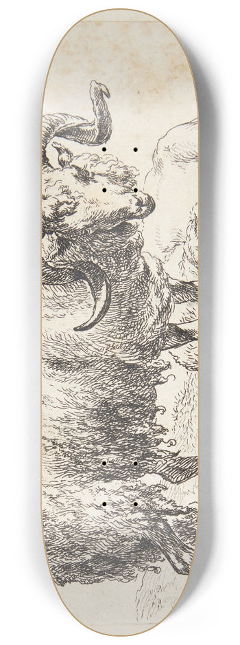 Nicolaes Pietersz. Berchem - Stende vdder og et liggende fr 3 8.25 inch art skate deck