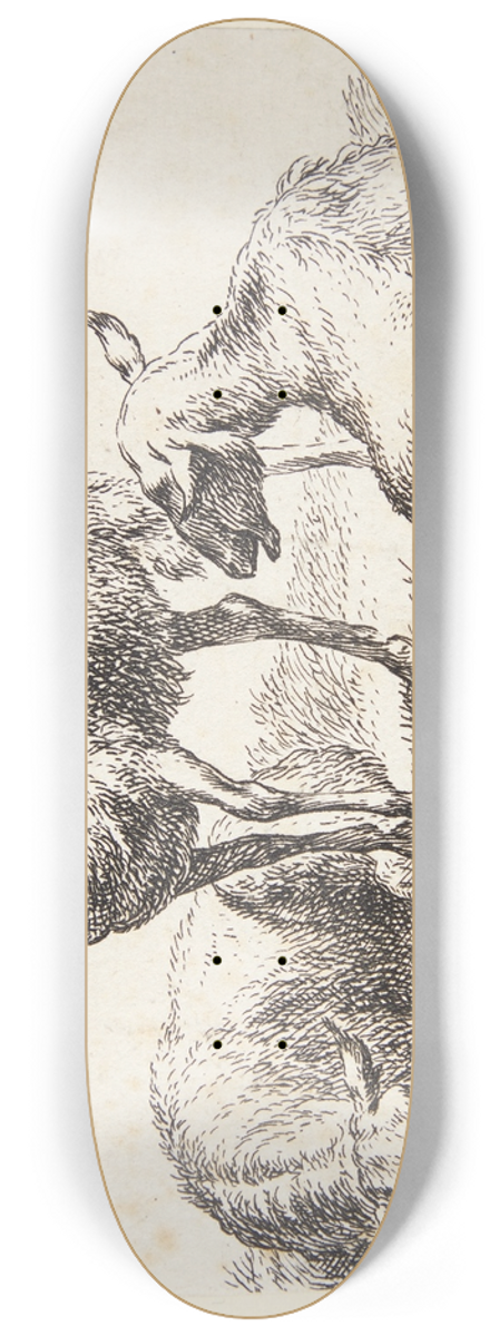 Nicolaes Pietersz. Berchem - To liggende og et stende fr 8.25 inch art skate deck