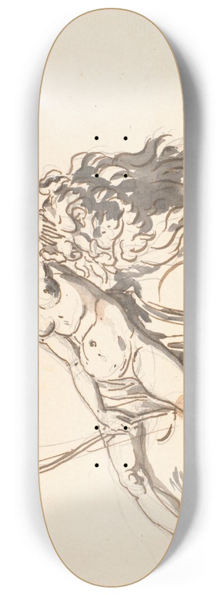 Nicolai Abildgaard - En sort afrikansk kvinde, hvilende p en lve Allegori p Afrika 8.25 inch art skate deck