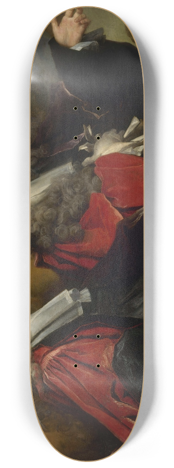 Nicolas de Largillire - Portrait de deux chevins en fonction en 1702 8.25 inch art skate deck