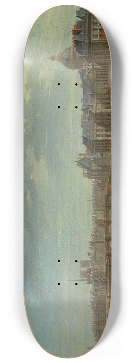 Nicolas Jean-Baptiste Raguenet - A View of Paris with the Ile de la Cit 8.25 inch art skate deck
