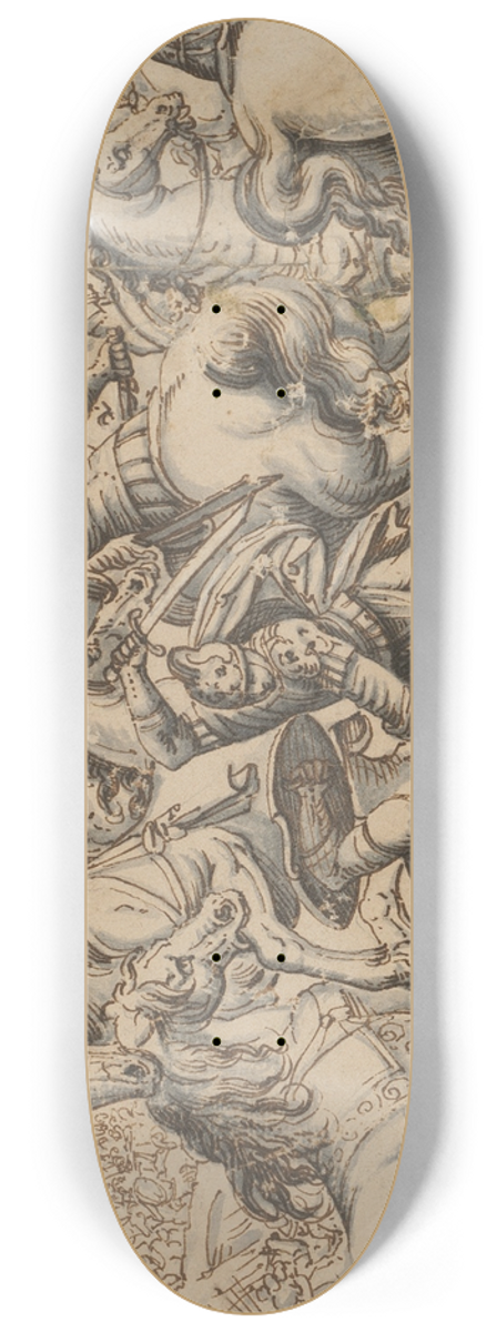 Niklaus Bock - Schlachtszene 8.25 inch art skate deck